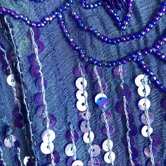 Vintage silk crepe beaded crop. - Picture 5 of 6